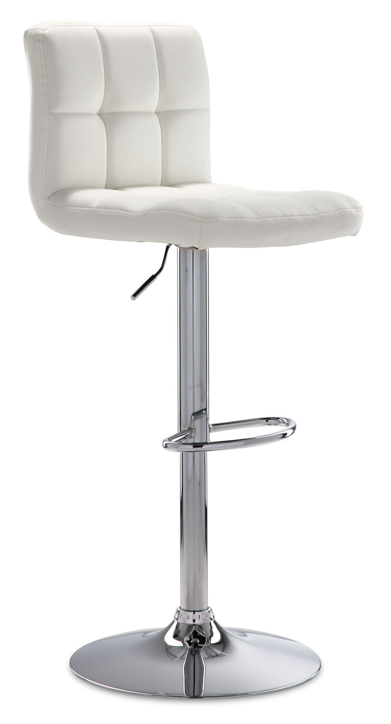 Ivy Bar Height Stool White, Chrome Leon's