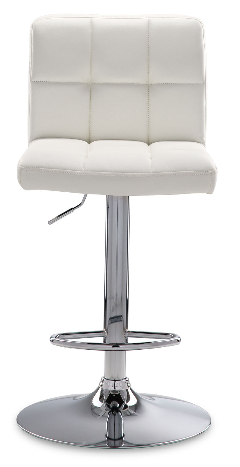 Ivy Bar Height Stool White, Chrome Leon's