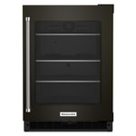 KitchenAid Black Stainless Steel 24" Undercounter Refrigerator with Glass Door and Shelves with Metallic Accents ( 5.20 Cu.Ft ) - KURR314KBS
