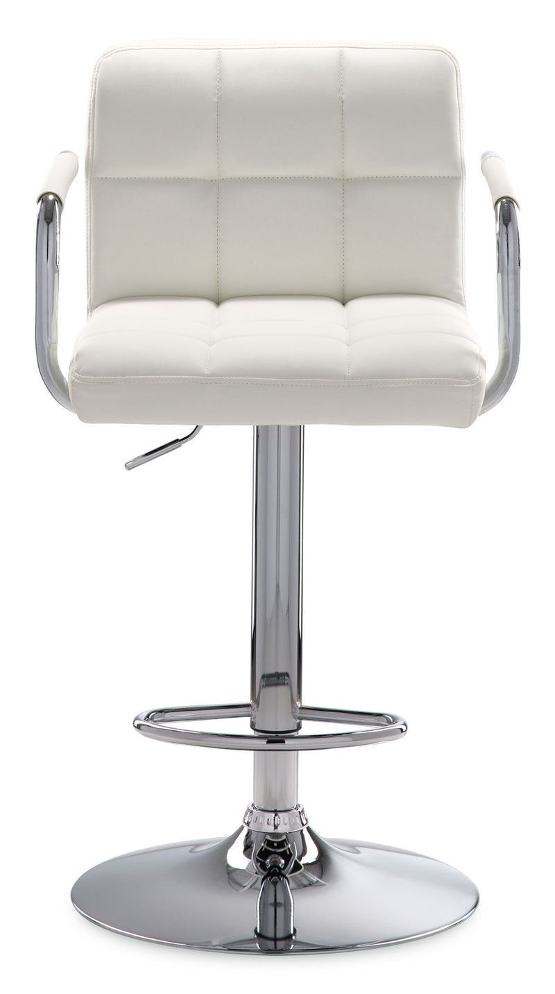 Kane Bar Height Stool White, Chrome Leon's