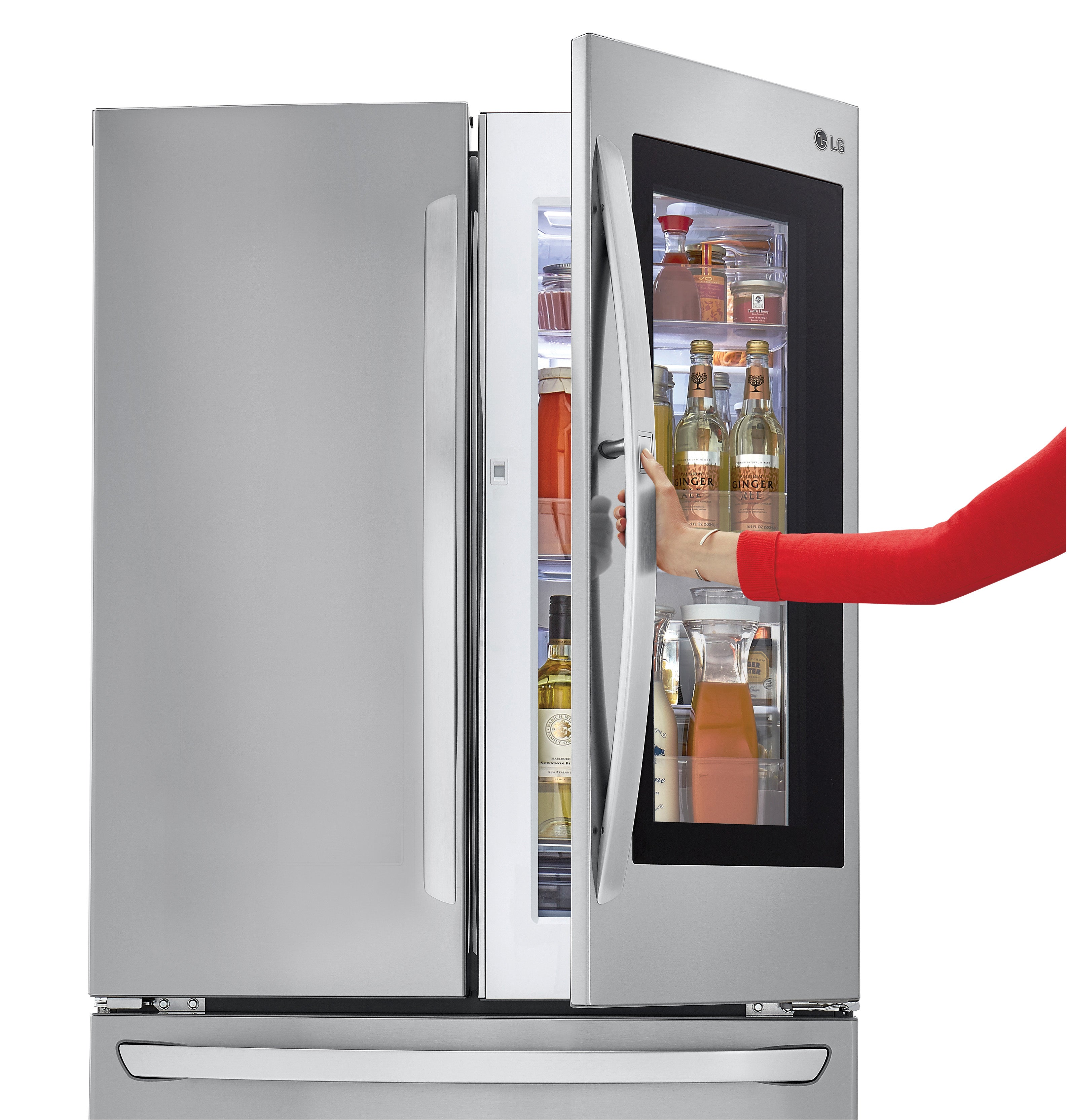 LG Smudge Proof Stainless Steel 36" Counter Depth French Door Refrigerator with InstaView™ Door-in-Door® (23 Cu.Ft.) - LFCC23596S