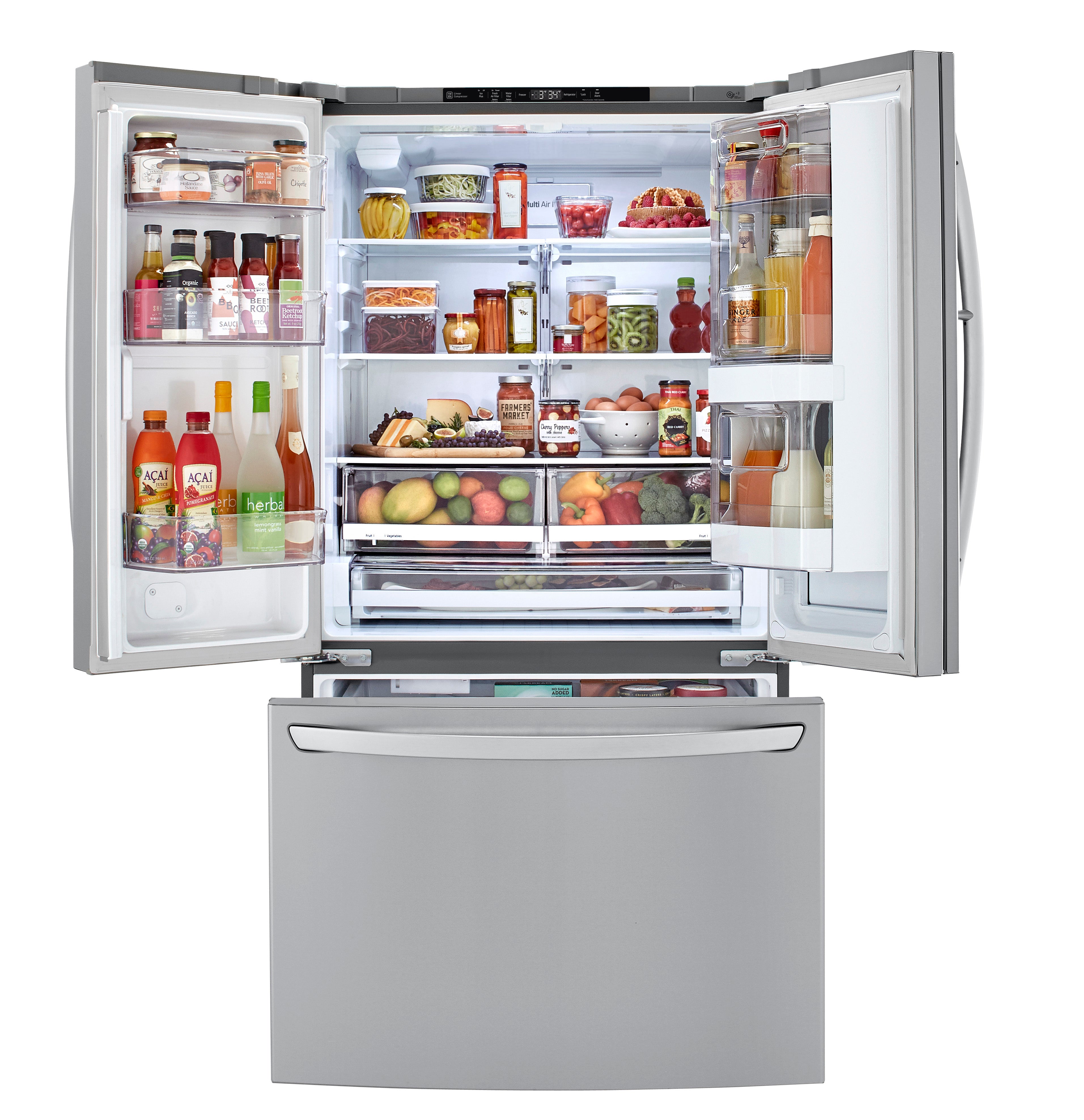 LG Smudge Proof Stainless Steel 36" Counter Depth French Door Refrigerator with InstaView™ Door-in-Door® (23 Cu.Ft.) - LFCC23596S
