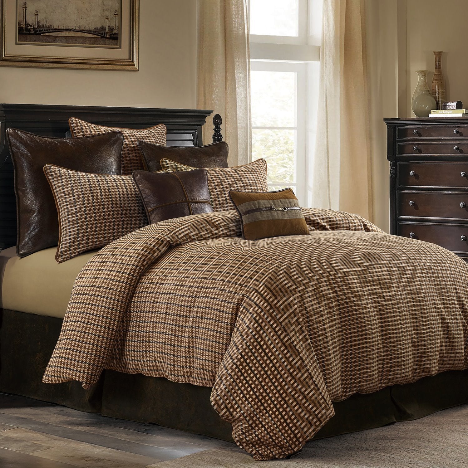 Montpelier 3 Pc. Queen Comforter Set - Brown / Green / Cream
