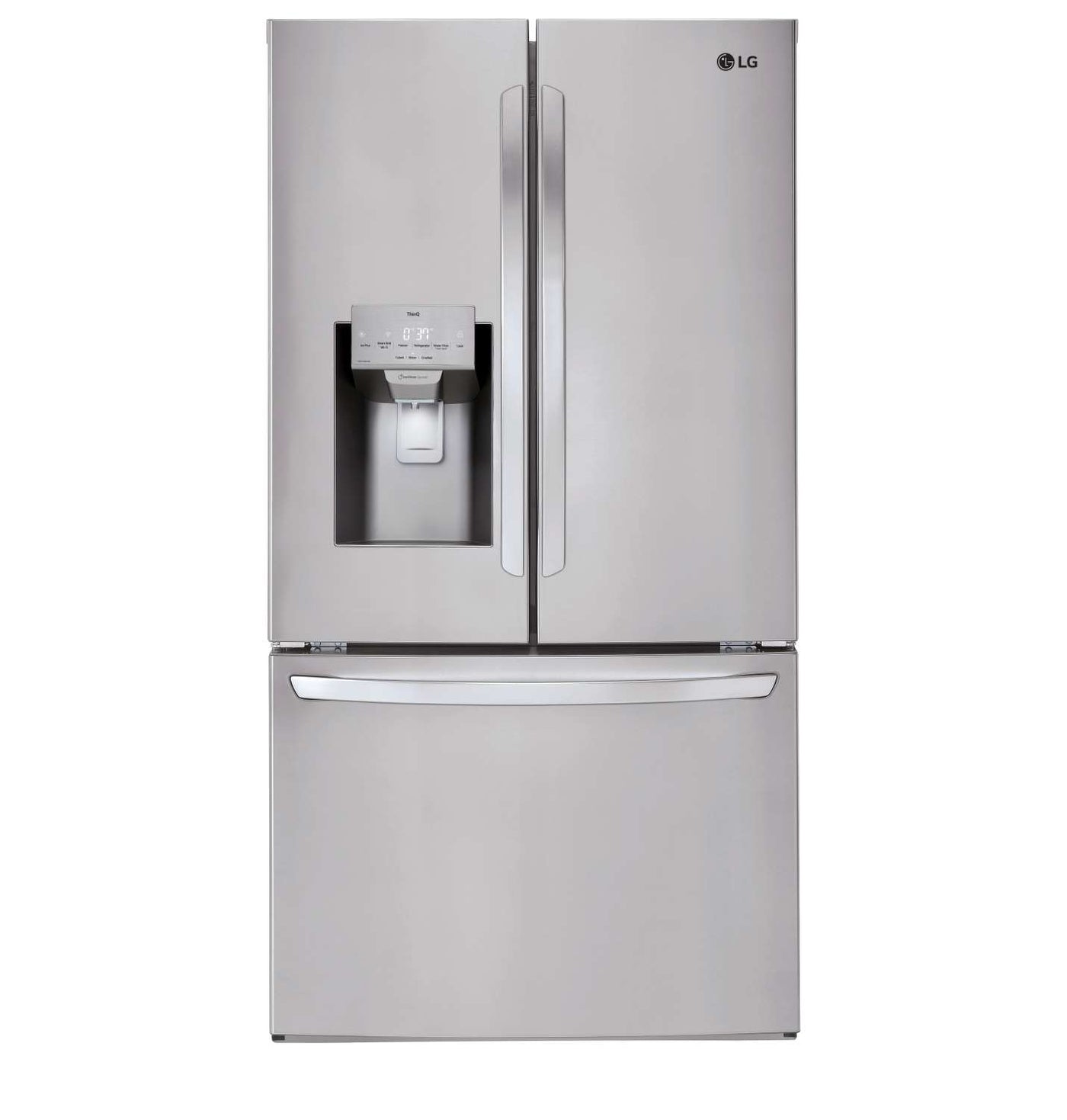 LG 36" 28 Cu. Ft. Smudge Resistant Stainless Steel French Door Refrigerator with Ice & Water Dispenser - LRFS28XBS