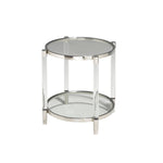 Lark End Table - Glass and Chrome