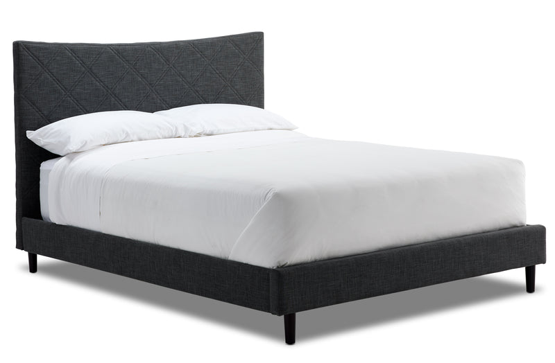 Lawrence 3Piece Queen Bed Dark Grey Leon's