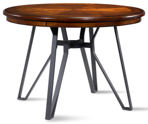 Leo Round Table - Brown Cherry, Black