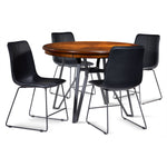 Leo 5-Piece Dining Set - Brown Cherry, Black