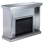 Miami Fireplace with Log Insert - Mirrored Glass