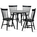 Midland 5-Piece Drop Leaf Dining Set - Grey, Black