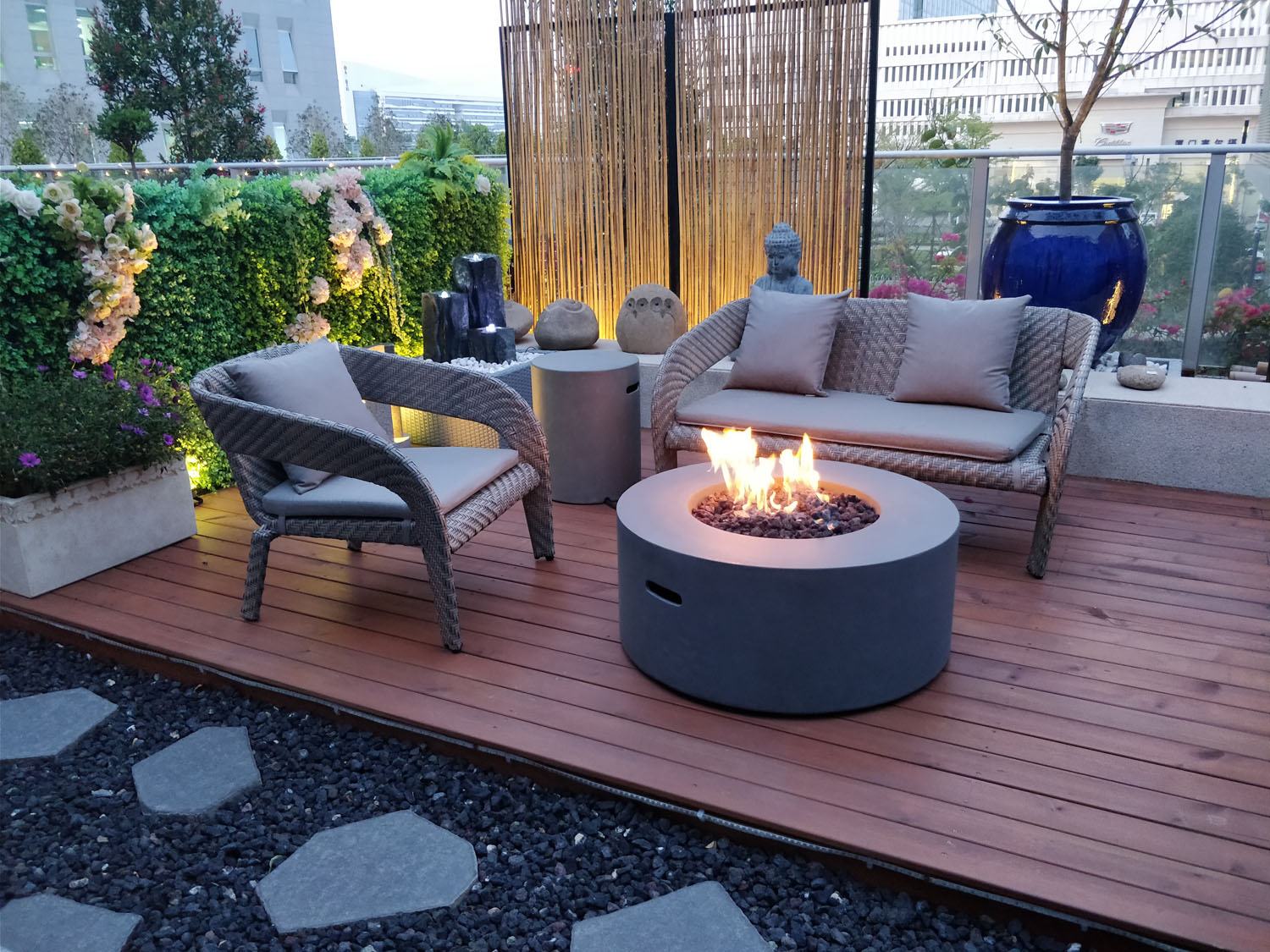 Mauna Loa Concrete Lava Fire Table (Modena) - Natural Gas