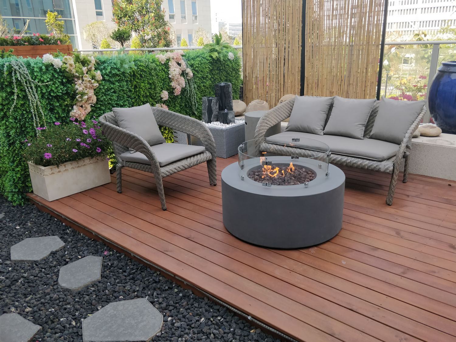 Mauna Loa Concrete Lava Fire Table (Modena) - Natural Gas