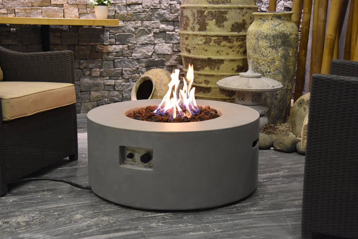 Mauna Loa Concrete Lava Fire Table (Modena) - Natural Gas