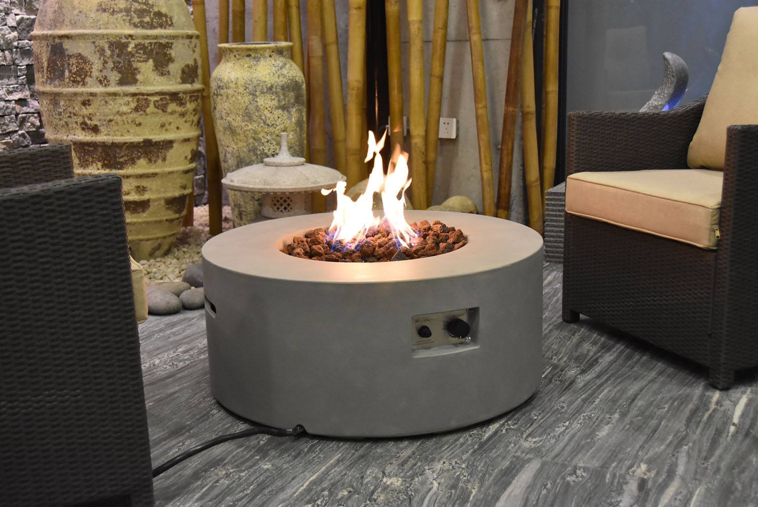 Mauna Loa Concrete Lava Fire Table (Modena) - Natural Gas