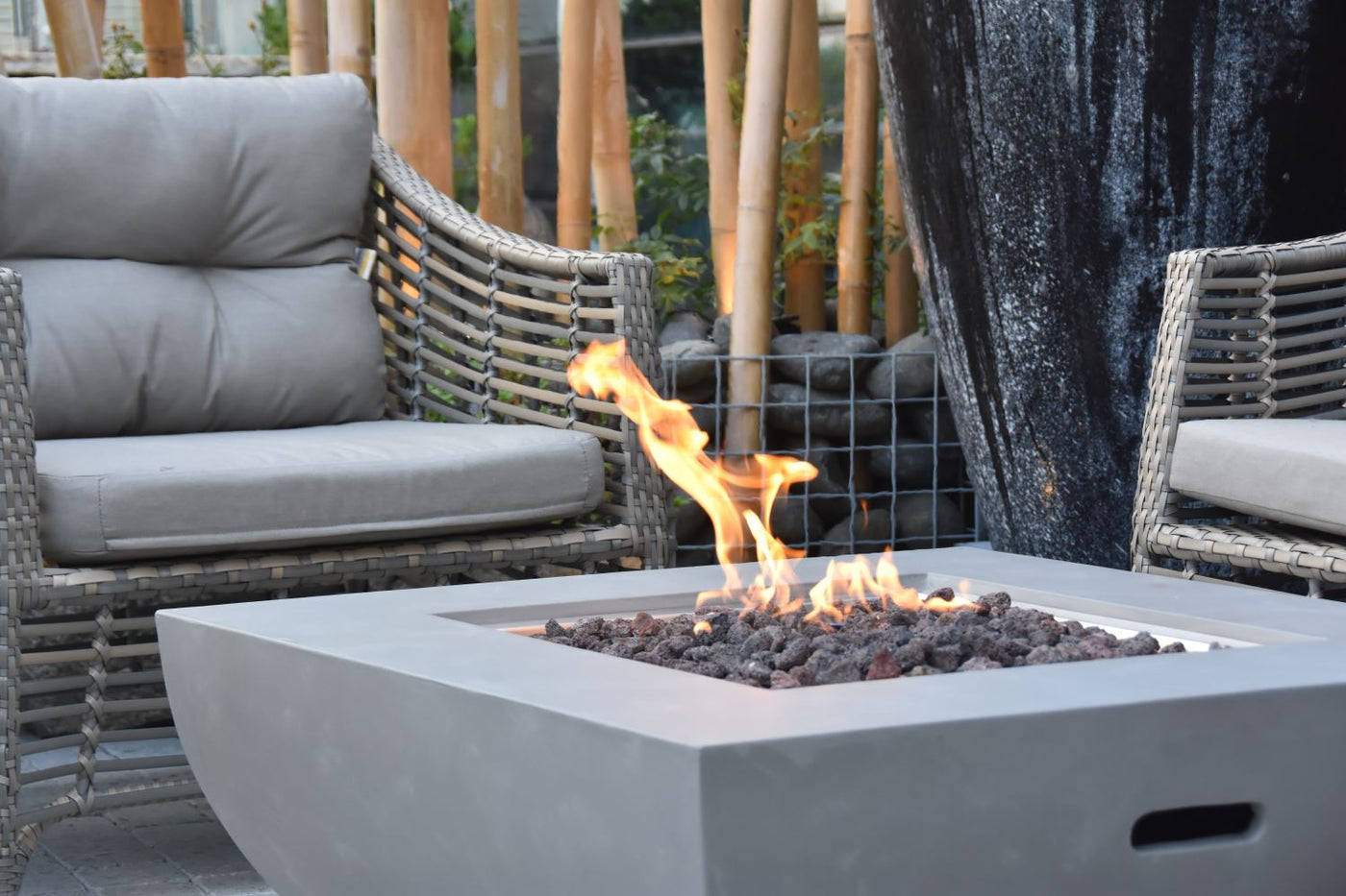 Bromo Concrete Lava Stone Fire Pit (Modeno) – Propane