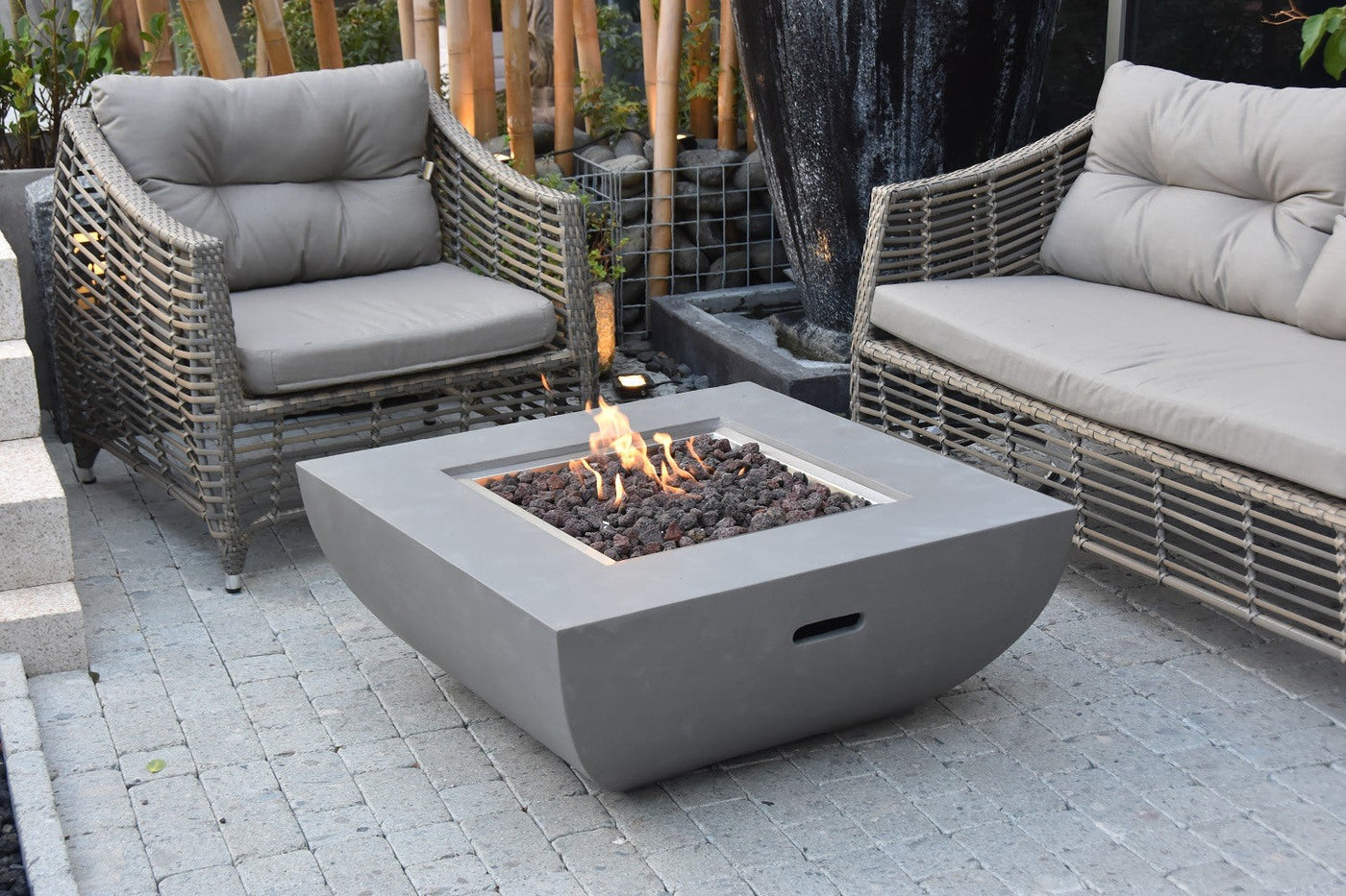 Bromo Concrete Lava Stone Fire Pit (Modeno) – Propane