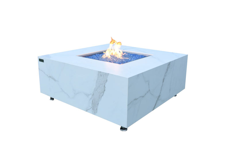 Tambora Marble Porcelain Fire Pit (Elementi) White / Propane Leon's