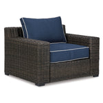 Grasson Lane - Outdoor Chair - Blue, Brown