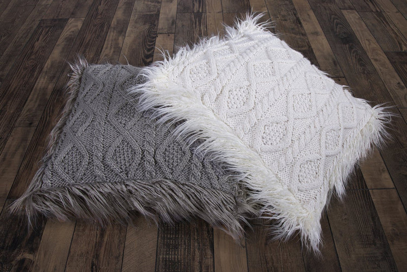 Hampden Faux Fur Decorative Pillow White Leon's