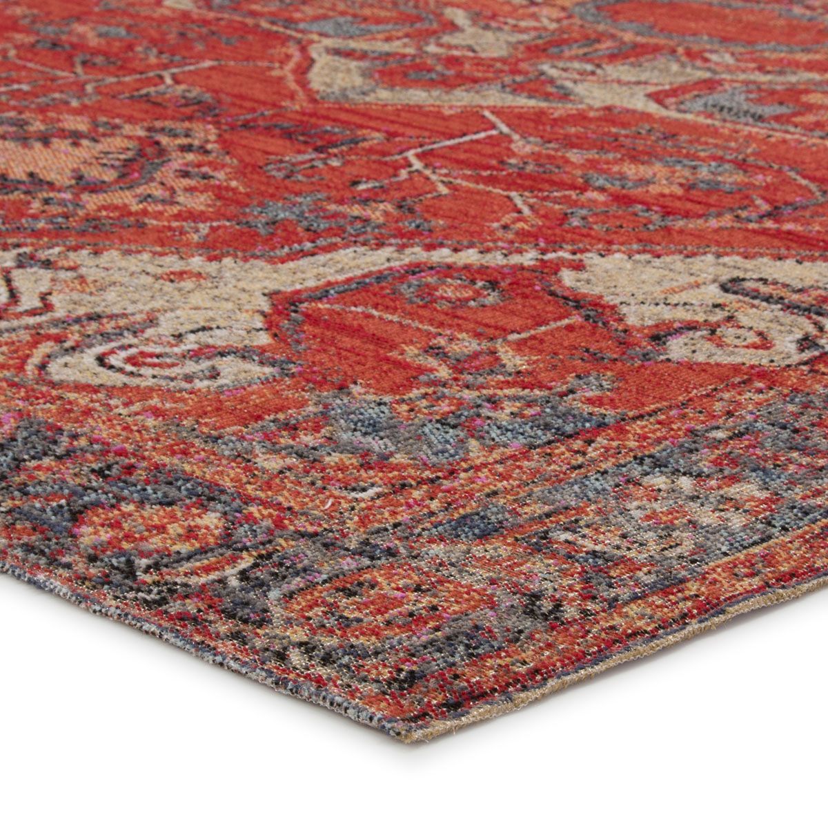 Mikras VII Area Rug - 5' X 7'6" - Red/Blue