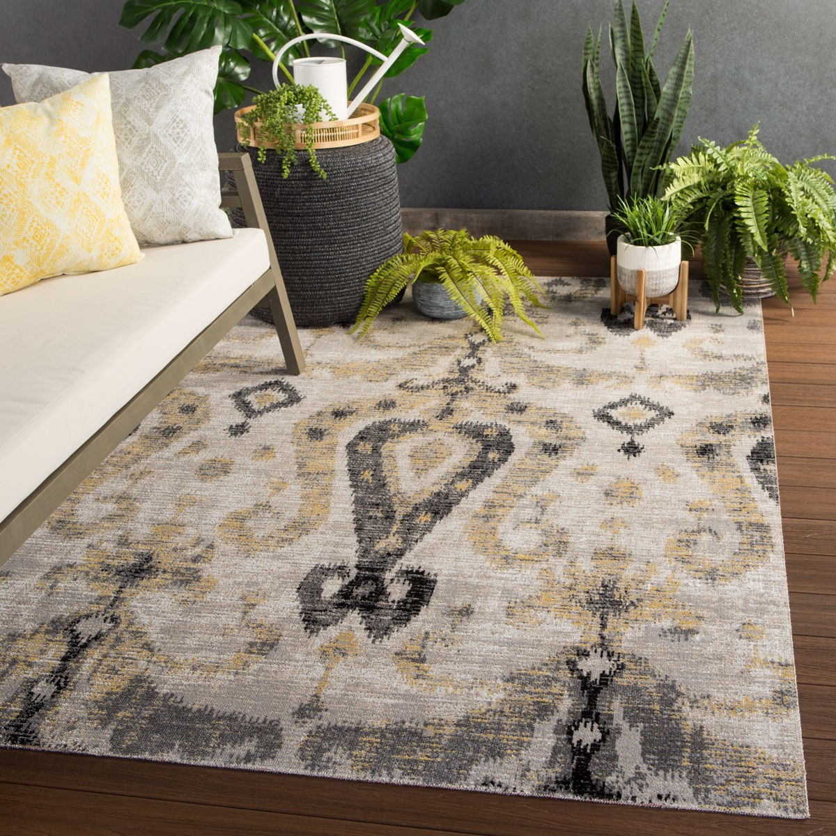 Mikras XIV Area Rug - 8'10" X 12' - Grey/Yellow