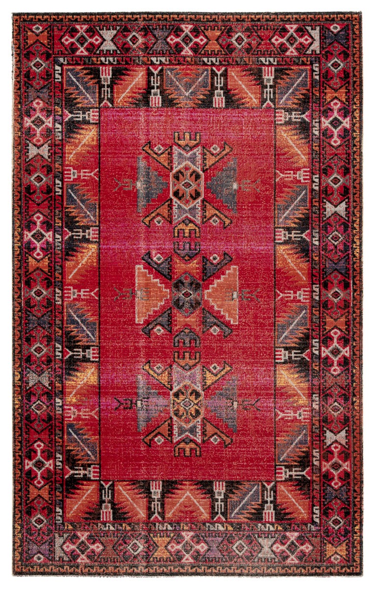 Mikras X Area Rug - 5' X 7'6" - Red/Black