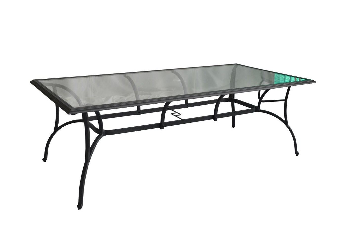 Hanlan 7-Piece 72" Outdoor Dining Set - Charcoal/Glass