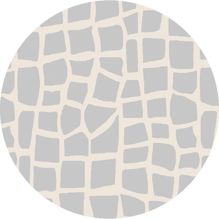 Kitimat I Indoor/Outdoor Round Area Rug - 7'10" - Ivory/Grey