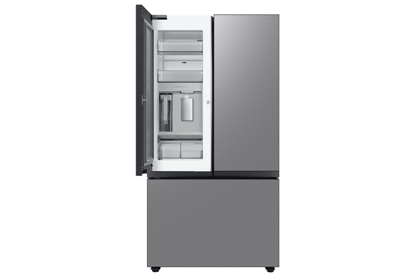 Samsung BESPOKE 36" 23.9 Cu. Ft. Stainless Steel Counter-Depth French Door Refrigerator with Beverage Center - RF24BB6600QLAA