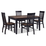 Caylie Noir 5-Piece Dining Set - Ebony, Driftwood