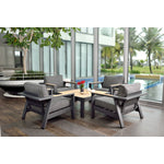 Thorel Outdoor Club Chair Conversation Set - Set of 5 - Grey