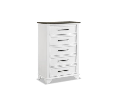 Abigail 5 Drawer Chest - White and Grey