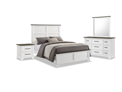 Abigail 6-Piece Queen Bedroom Package - White and Grey