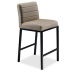 Amos Counter Height Stool - Beige Leather Look
