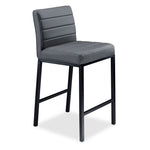 Amos Counter Height Stool - Grey Leather Look