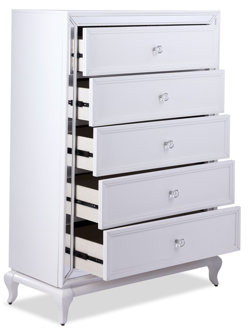 Arctic Ice 5 Drawer Chest - White