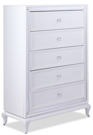 Arctic Ice 5 Drawer Chest - White