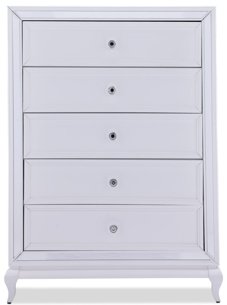 Arctic Ice 5 Drawer Chest - White