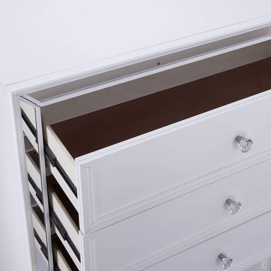 Arctic Ice 5 Drawer Chest - White