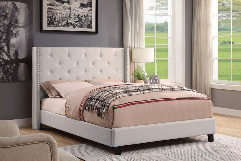 Audrey upholstered low top profile platform bed