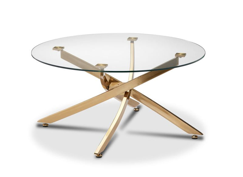 Aurora Coffee Table Glass and Gold Leon s