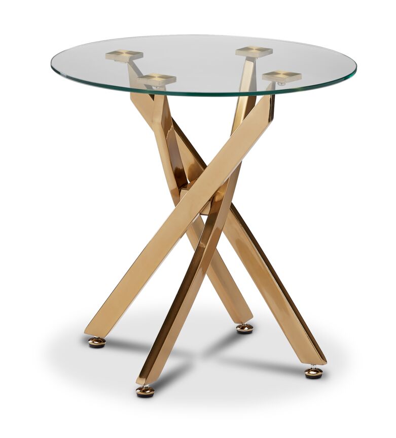 Aurora End Table - Glass and Gold