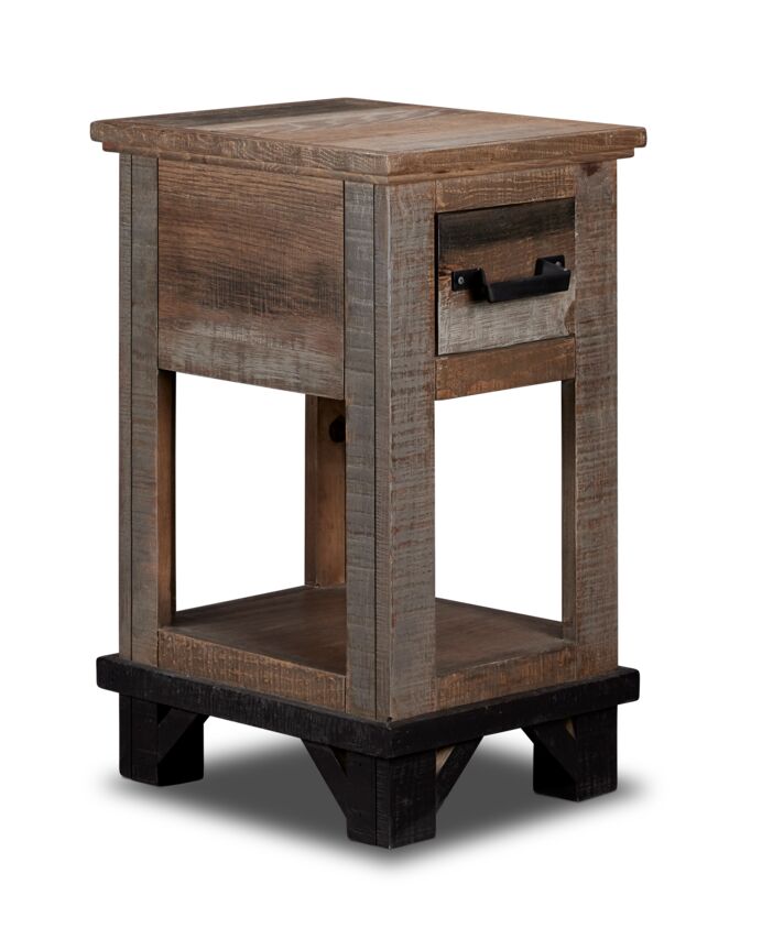 Baron Chairside Table Barnwood Leon's