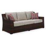 Brookland - 2-Piece Outdoor Sofa with Coffee Table - Brown, Beige