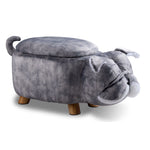 Bulldog Storage Ottoman - Grey