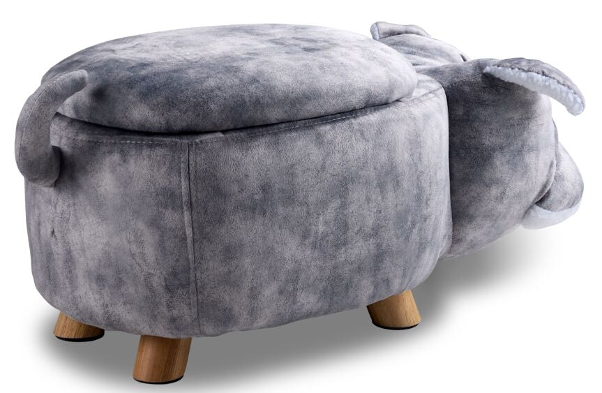 Bulldog Storage Ottoman - Grey