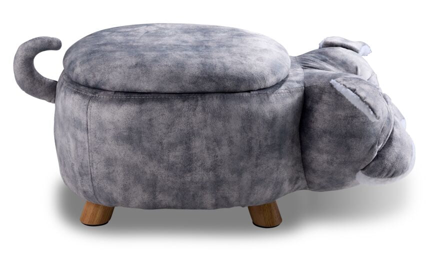 Bulldog Storage Ottoman - Grey