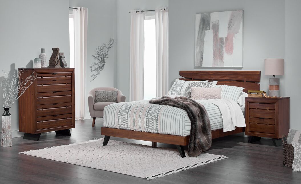 Camila 5- Piece Queen Bedroom Package - Rustic Brown