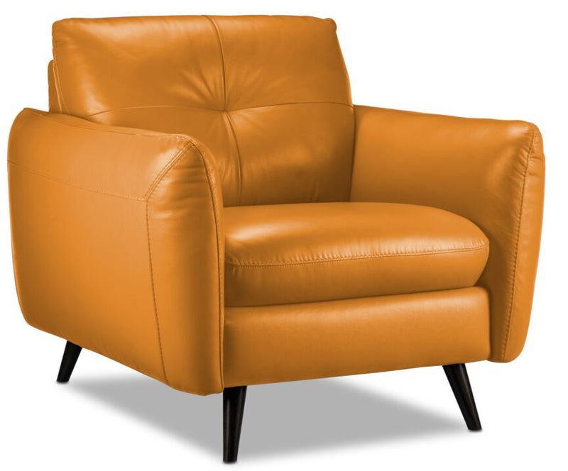 Carlino Leather Chair Honey Yellow Leon s