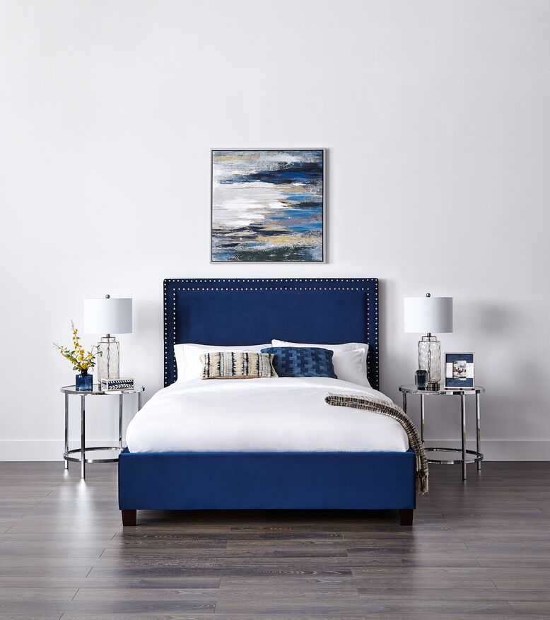 Chloe 3-Piece Queen Bed - Navy | Leon's
